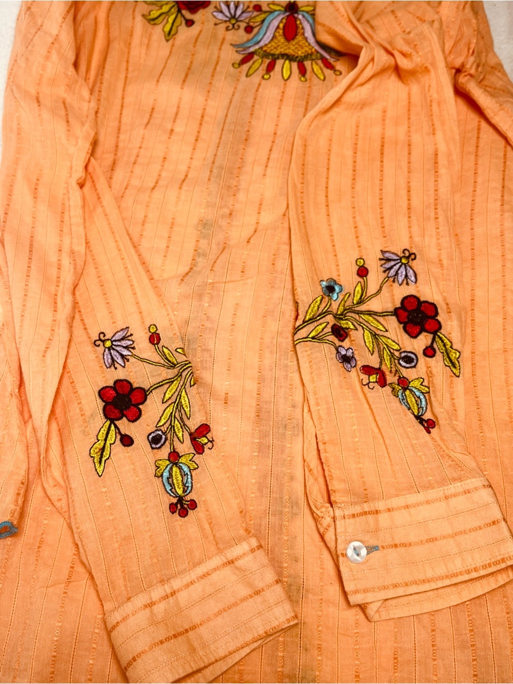 Vintage Roper Embroidered Western Shirt 100% Cotton Boho Medium - Picture 8 of 14